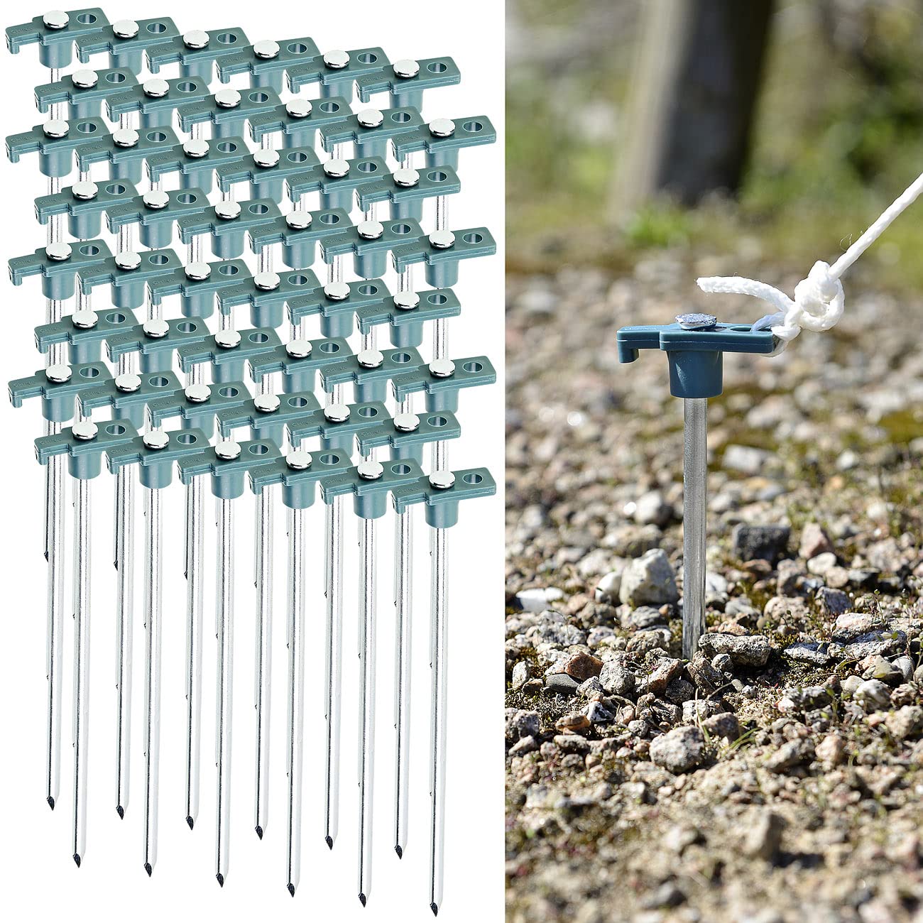 Semptec Urban Survival Technology Zeltnägel: 48er-Set Felsbodenheringe für steinigen Untergrund, 25 cm, Ø 7 mm (Heringe für steinigen Boden, Zelt-Hering, Nagel)