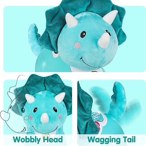 Miniatura 5 de iPlay, iLearn Juguete musical de coche de unicornio para bebé, juguetes para gatear, tiempo boca abajo, juego sensorial de música de felpa de