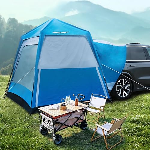 SEALIGHT Tienda de campaña SUV para 4-6 personas para campamento familiar y viajes por carretera, instalación instantánea, tienda de campaña