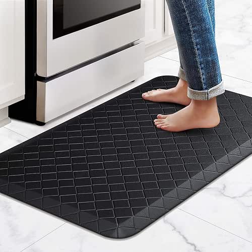 HappyTrends Floor Mat Cushioned Anti-Fatigue ,17.3"x28",Thick Waterproof Non-Slip Mats and