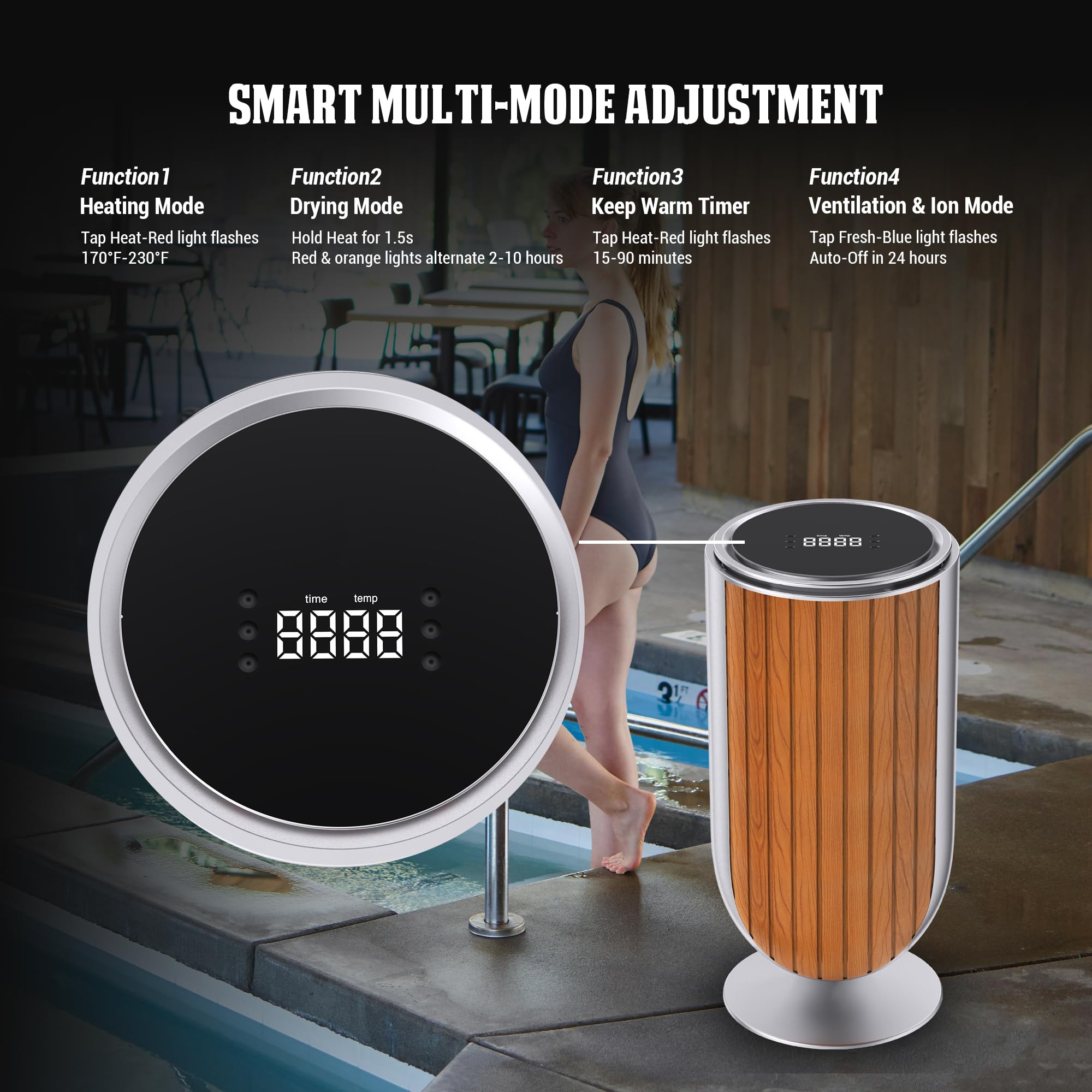 Phantomgogo Electric Towel Warmers for Bathroom Towel Heater Bucket Blanket Warmers for Home Large Bathrobes Warmer with Automatic Lift Cover Towel Warmer (Silver)