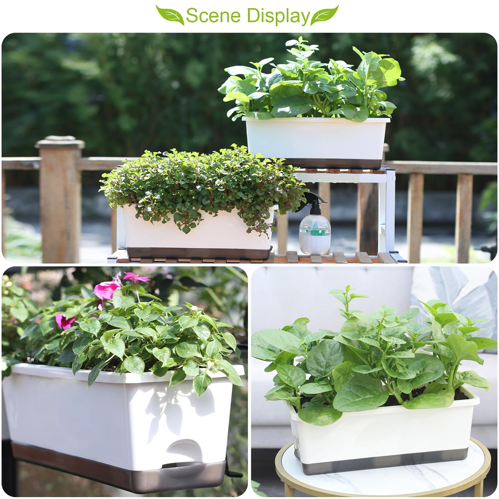 Outdoor Planters 4 Pack 24 Inch Window Planter Boxes - With Coconut ...