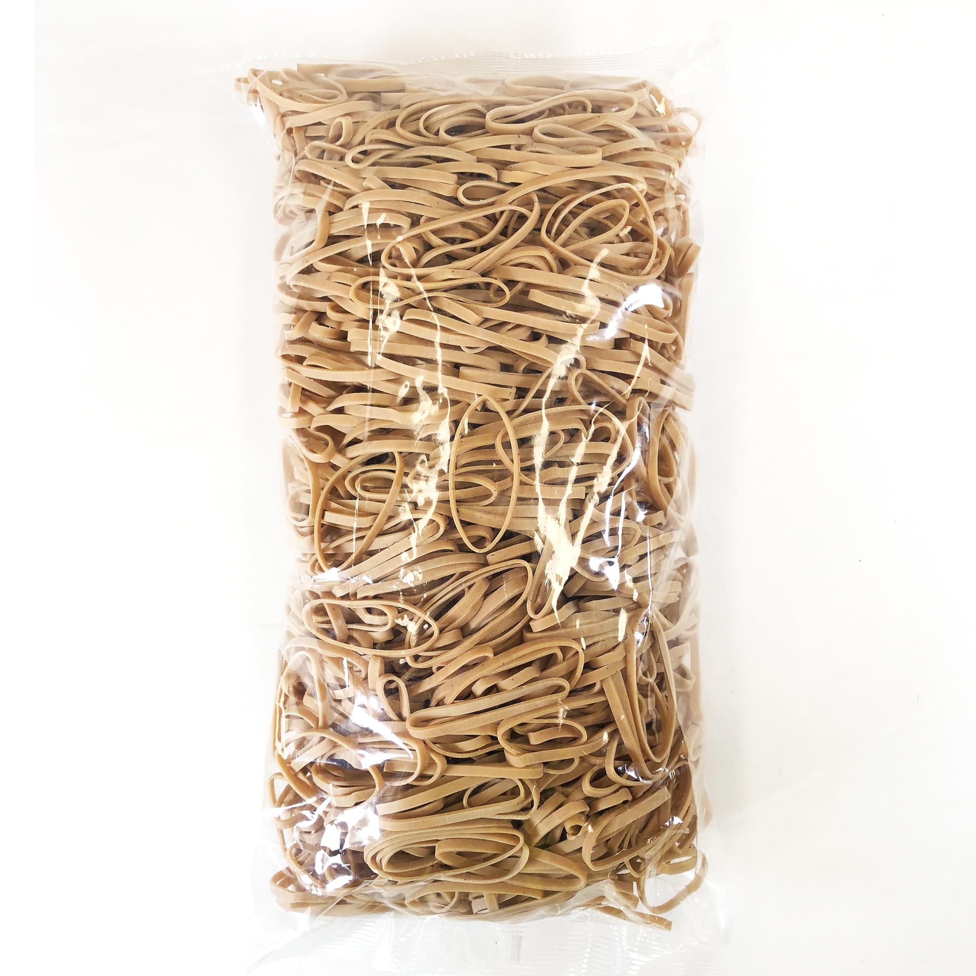 Gomas Elásticas Anchas y Resistentes | Papelería, Oficina y Uso Agro Alimentario | Bandas para Atado Agrícola de Cultivos en el Huerto | Color Marrón | 6cm x 0,35cm | Bolsa de 1Kg