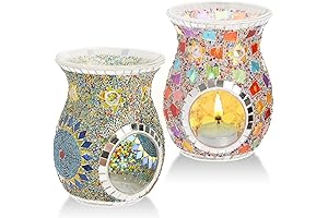 2 Pack Mosaic Glass Essential Oil Burner
