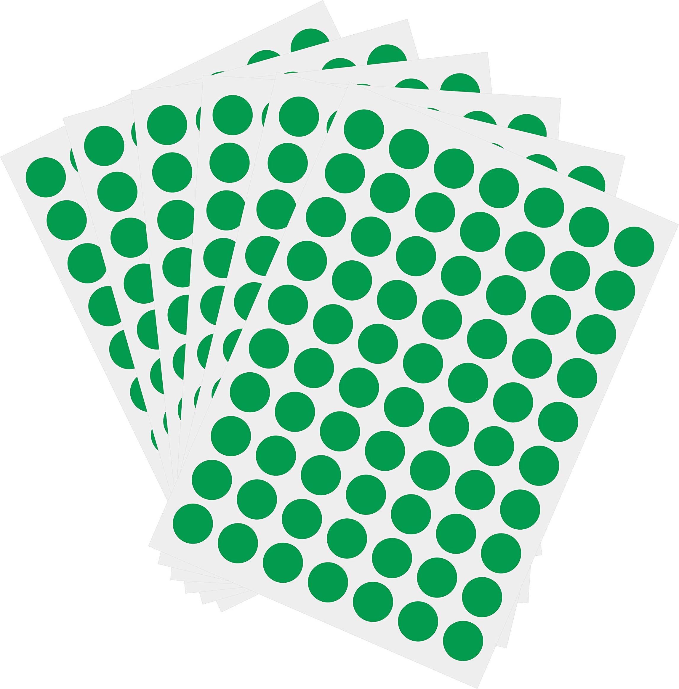 1050 PCS 3/4 Inch Round Color-Code Dot Stickers, Color Coded Circle Stickers for Classroom, Office (Green)
