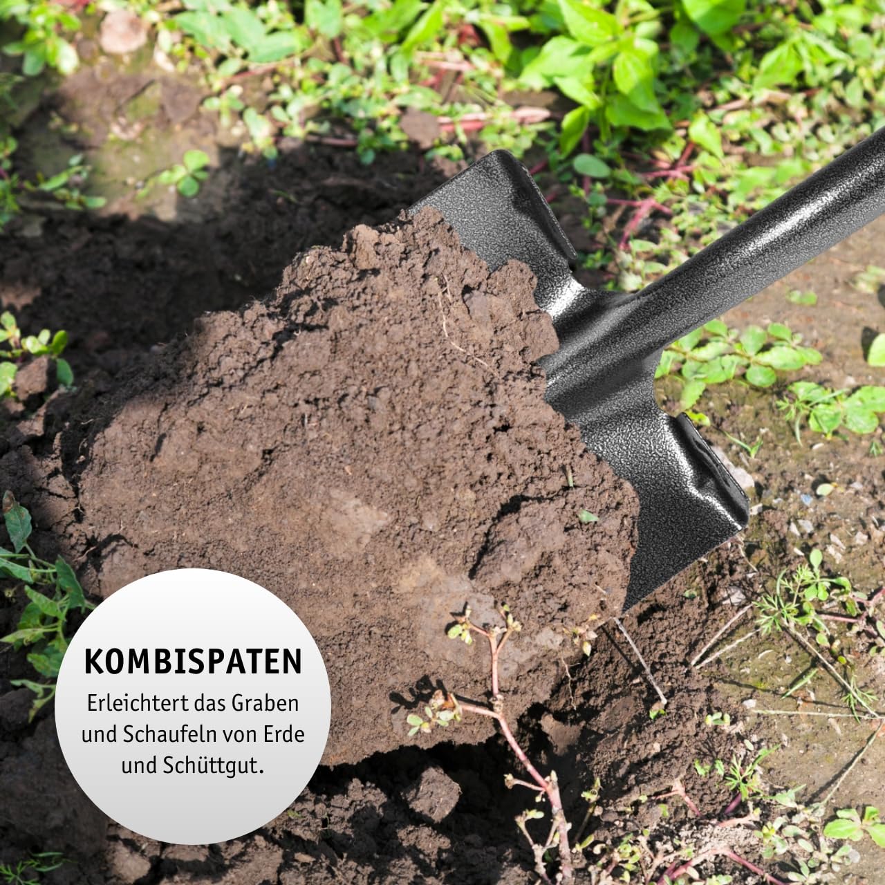 MISTER TOOL 3-TLG. Spezialspaten-Set - Kombi-, Drainage- & Wurzelspaten - Glasfaserstiel, Rutschfester Griff, langlebiger Kohlenstoffstahl - Ideal für Garten- und Landschaftsbauarbeiten
