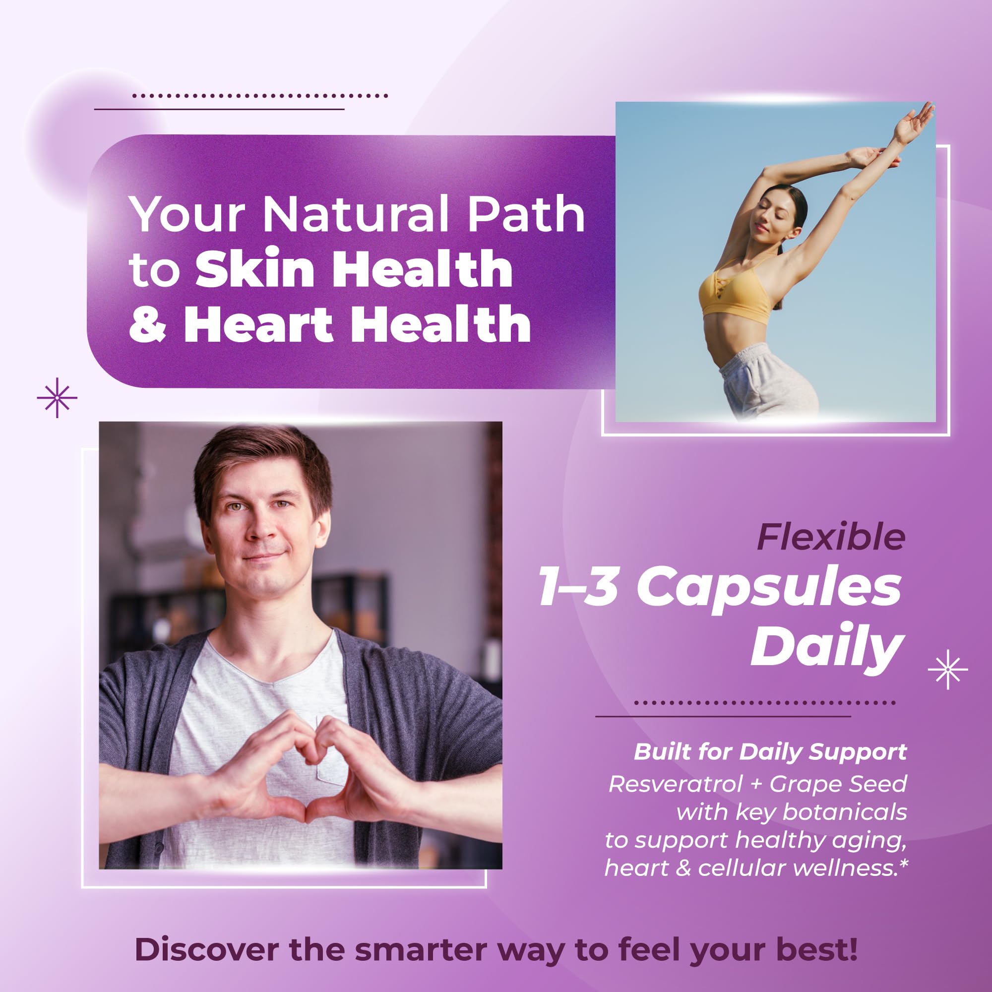 Resveratrol Complex 1,480mg with Grape Seed for Cellular Wellness, 150 Caps — Amazon image 2