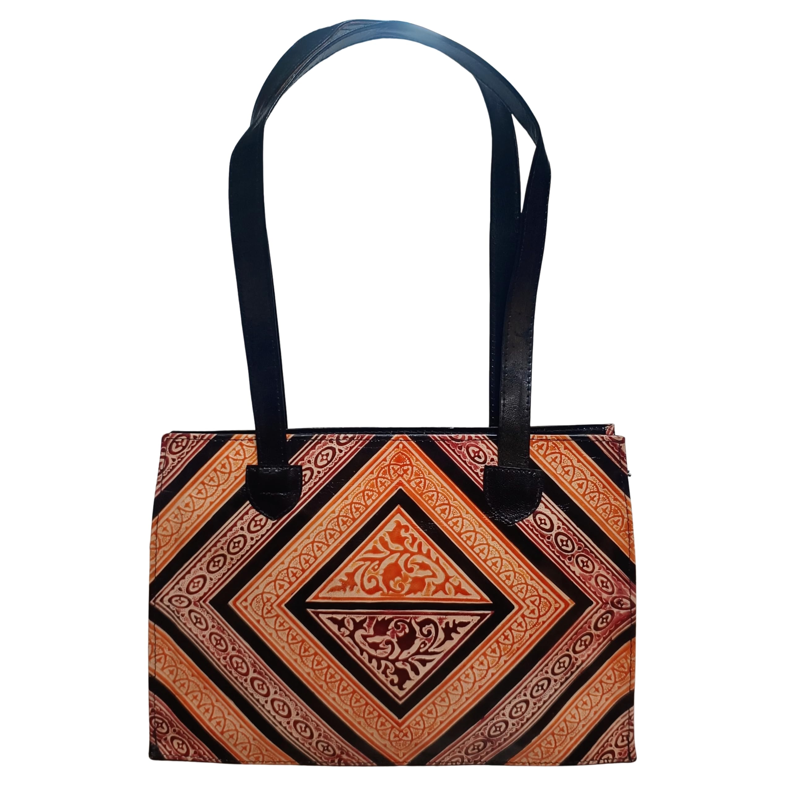 Women's Shantiniketan Leather Handpainted Rectangular Office Shoulder Bag-picture-25