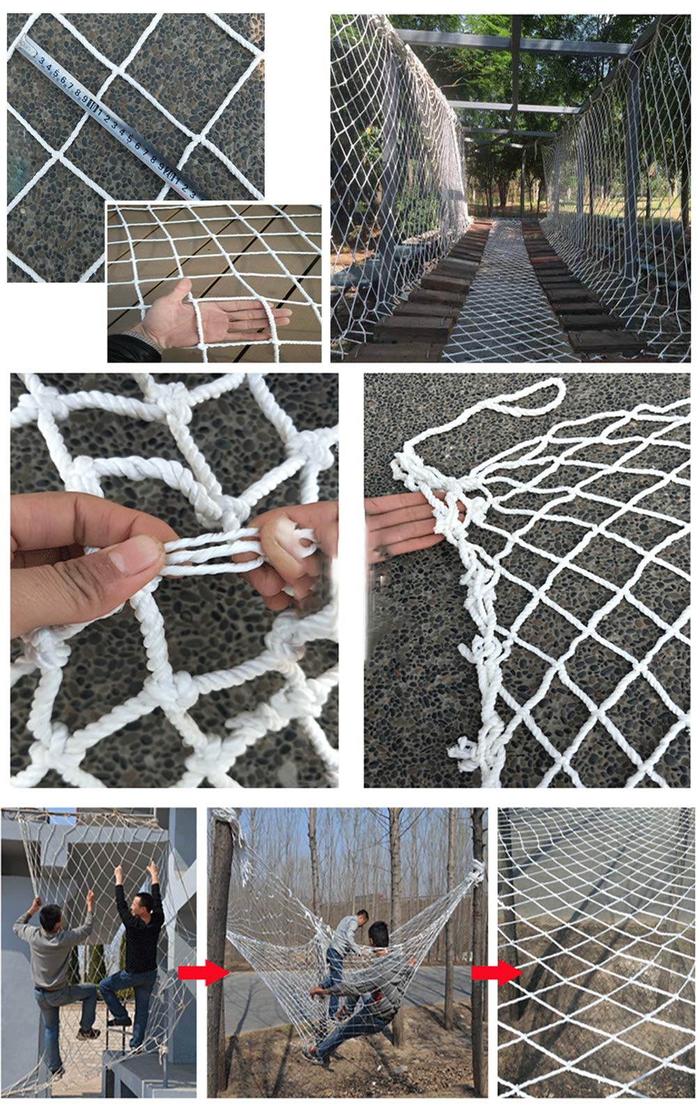 Red de seguridad infantil para balcón, escalera, parque infantil, valla de protección para decoración interior y exterior, malla de 3 x 4 m