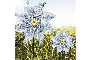 Reflective Jumbo Pinwheels for Yard Decor, 12 Pack