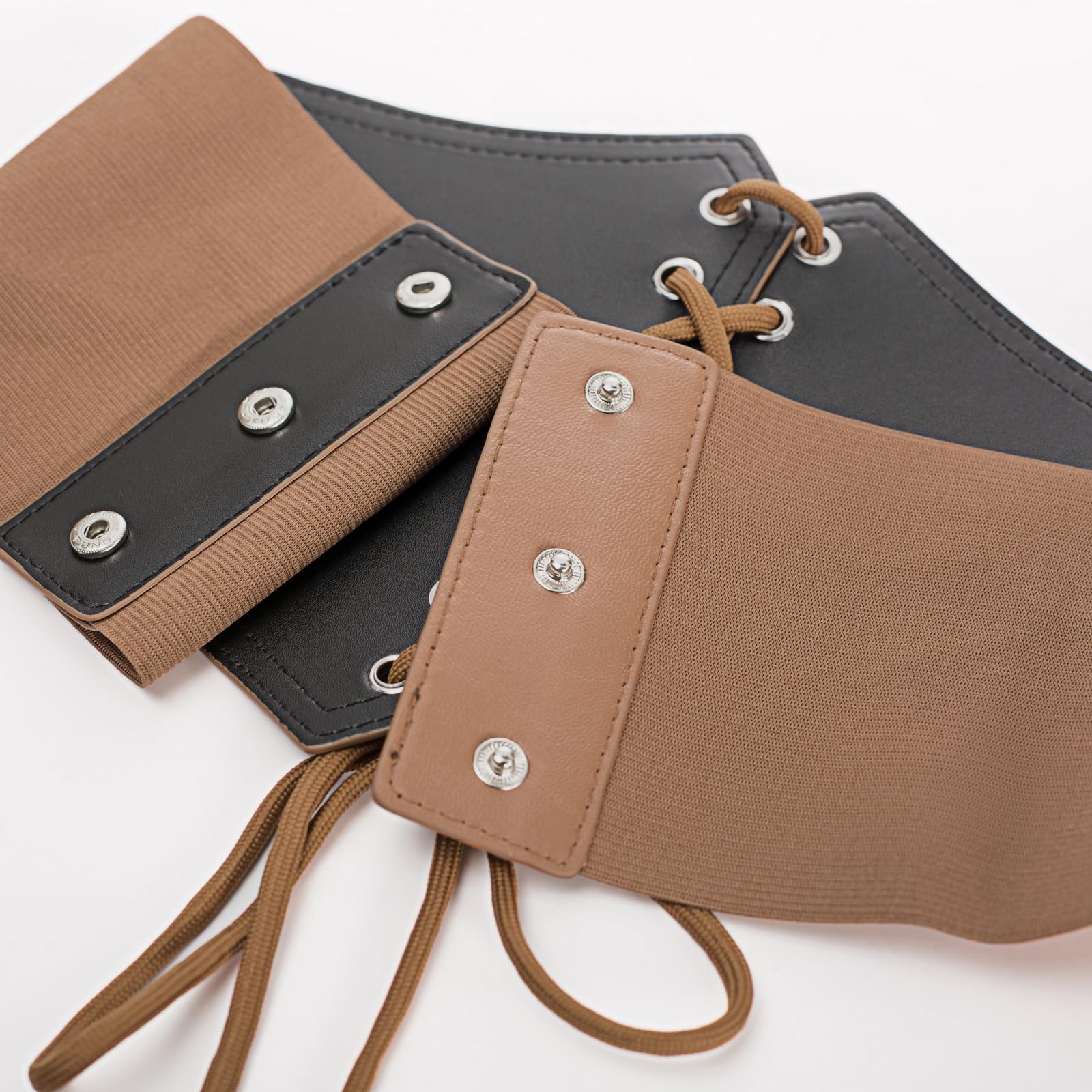 Scarlet Darkness Corset Belt for Women Elastic Lace-up Leather Waist Belt