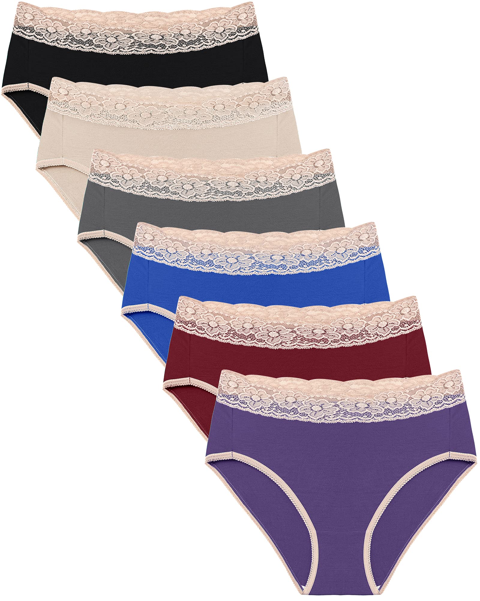 JOYTREE6 Pack High Waist Postpartum Maternity Underwear Lace C-Section Recovery Pregnancy Panties for Women