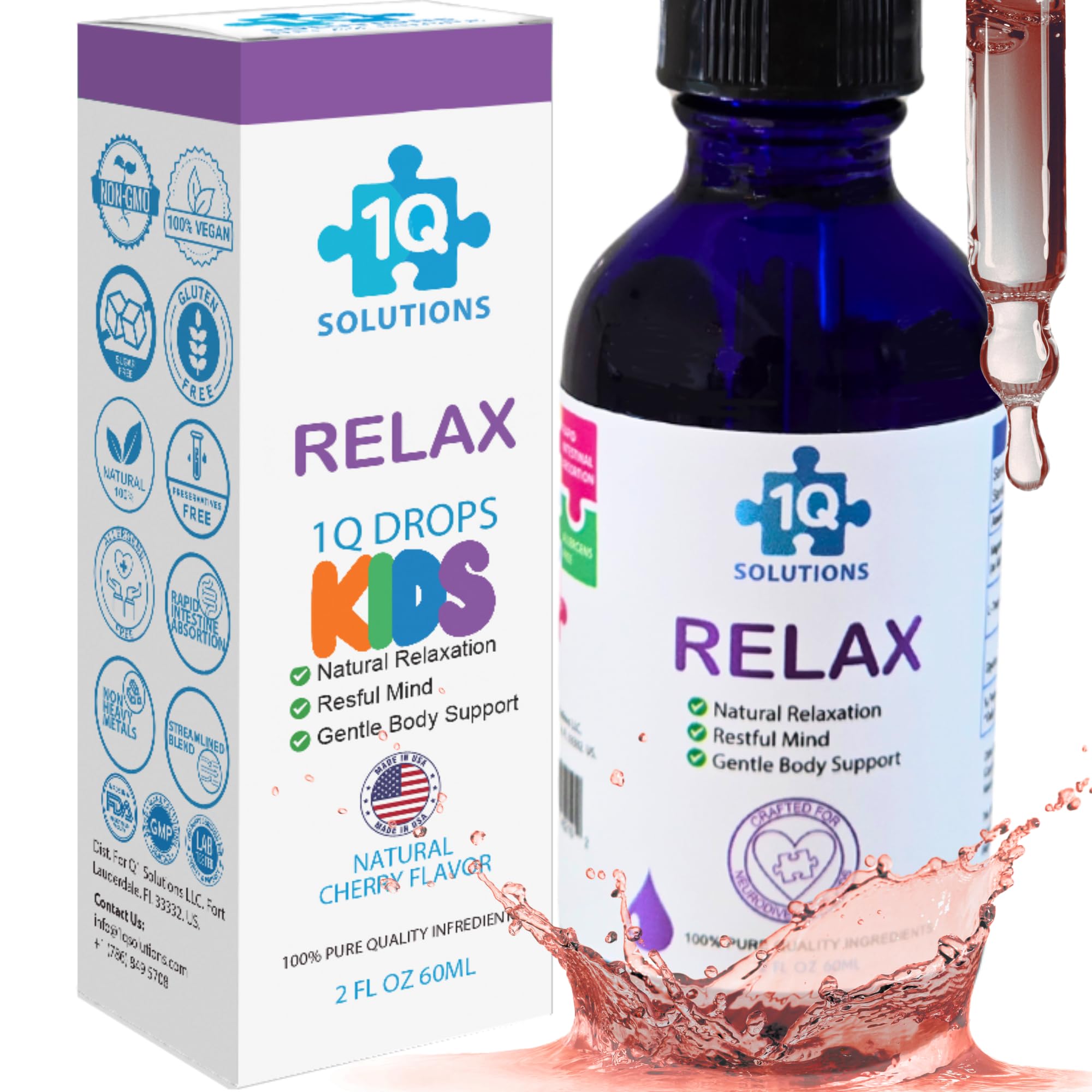 Amazon.com: 1Q Relax Magnesium Glycinate Liquid Drops for Kids, No