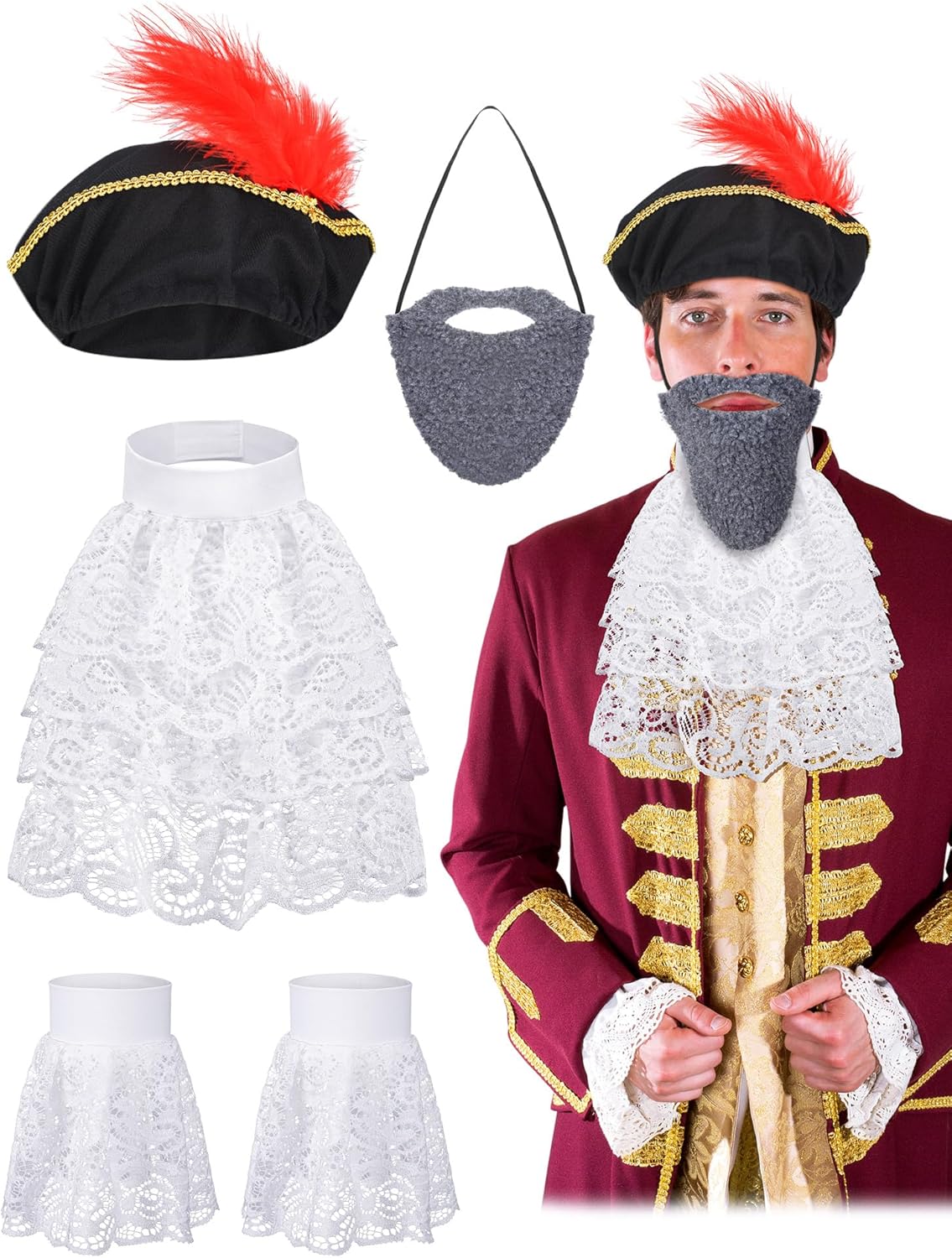 Toulite 5 Pcs Renaissance Costume Accessories Set Men