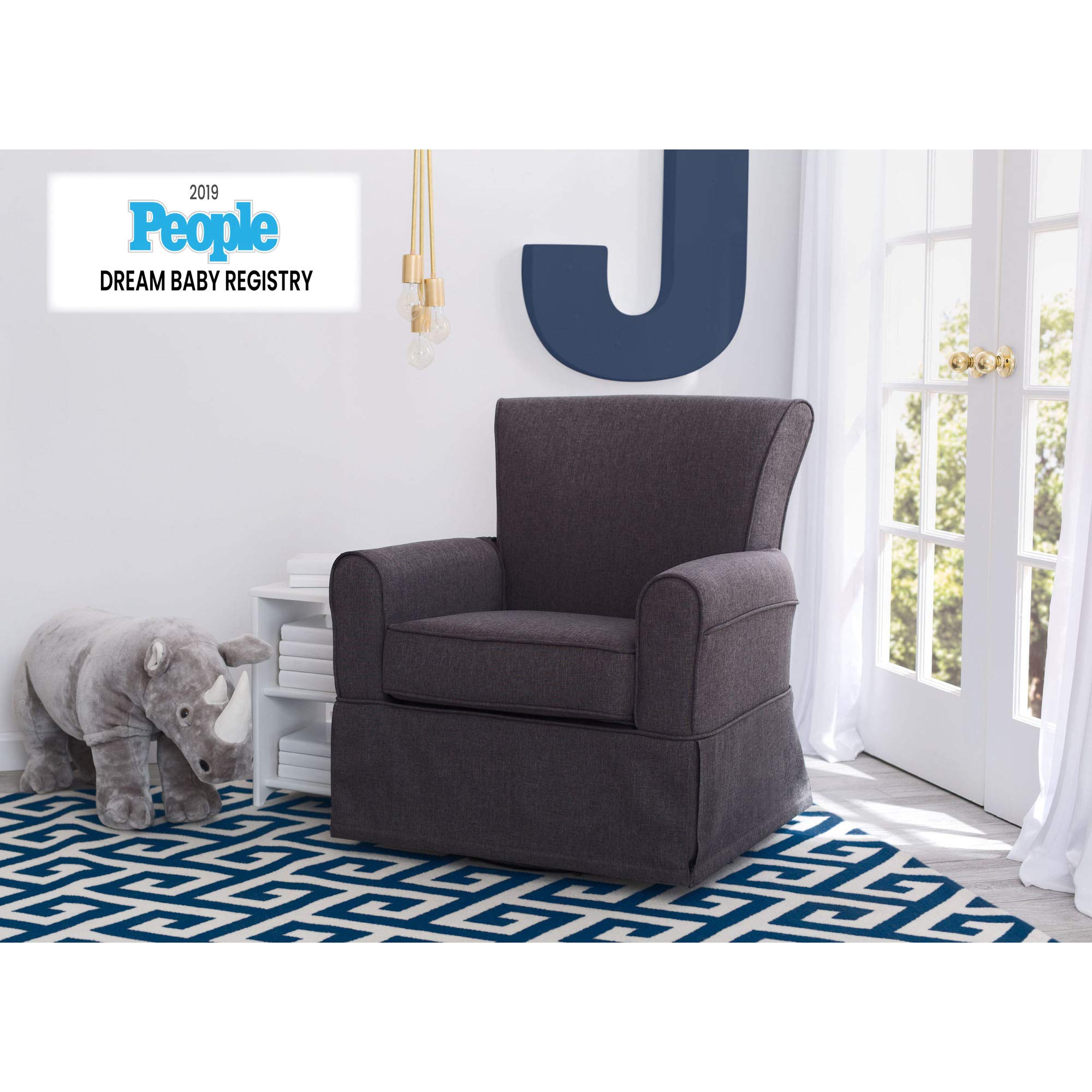 Swivel Delta Children Nursery Gliding Ottoman Swivel Chair Landry