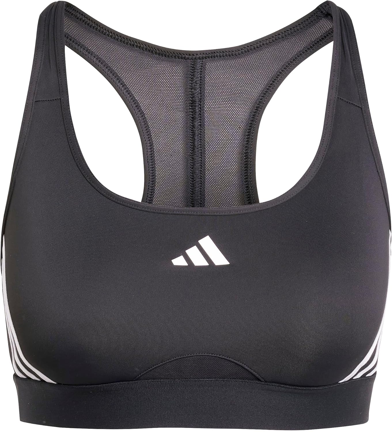 adidas Womens Powerimpact Train Medium-Support 3-Stripes Bra