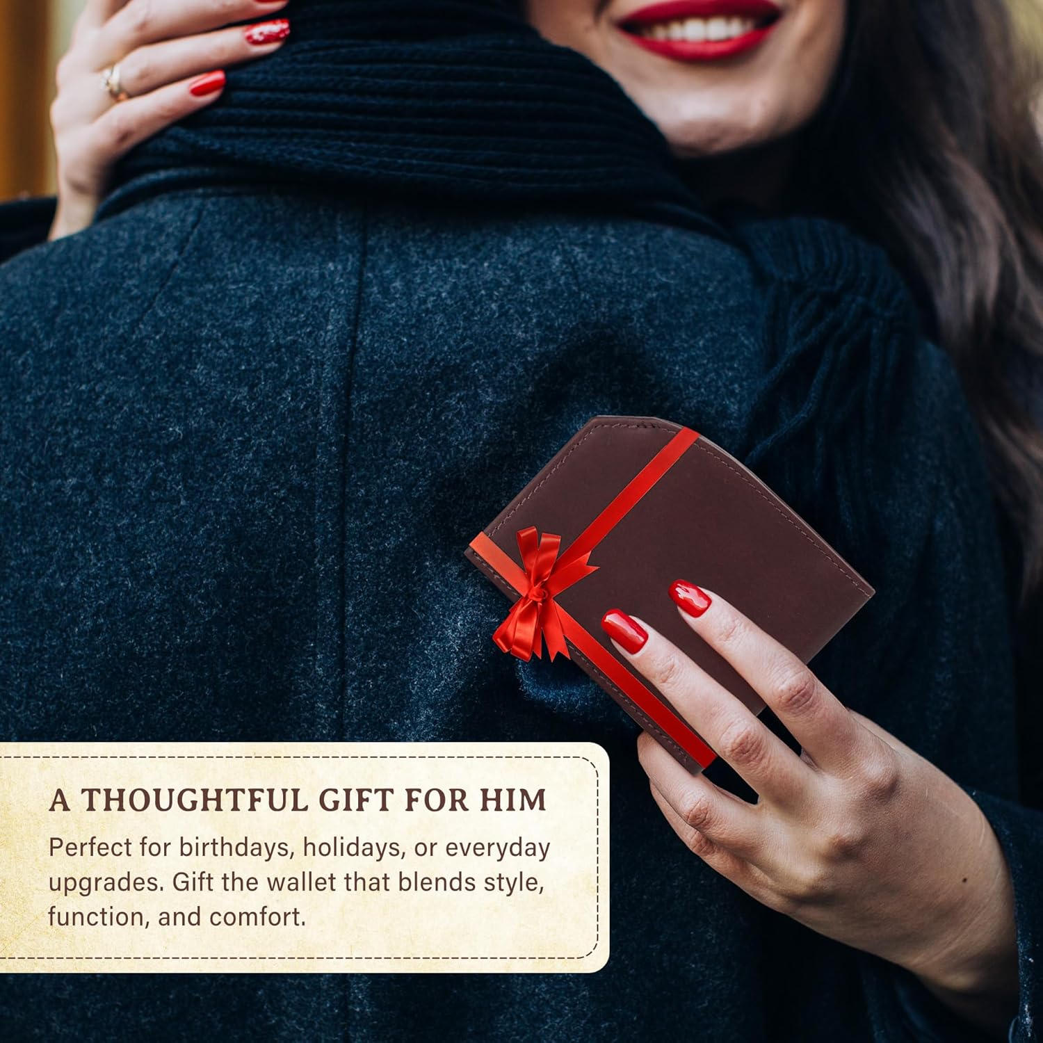 ROGUE WALLET Tailored Genuine Leather Wallets – RFID Blocking, Durable & Stylish Front-Pocket Comfort - Holds 6–8 Credit Cards, ID Window, Extra Storage Pockets & More (Brown) - Image 7