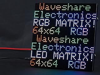 waveshare RGB Full Color LED Matrix Panel 64x64 Pixels, 2mm Pitch, Adjustable Brightness,Supports Raspberry Pi/Raspberry Pi Pico / ESP32 / Ardu,Display Text, Colorful Image, Animation