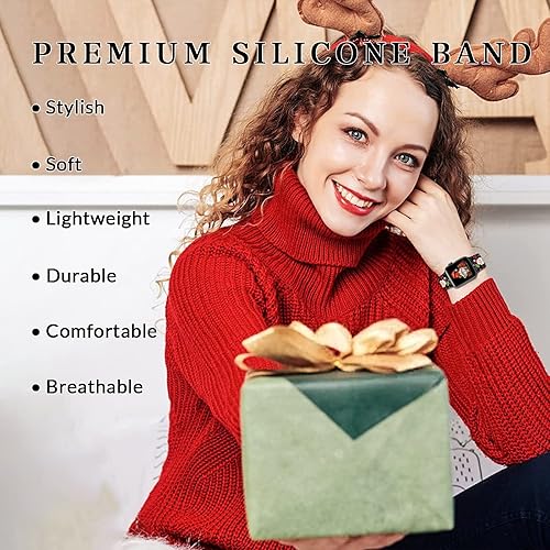Miniatura 5 de Holiday Gifts Watch Bands for Apple Watch 38mm 40mm 41mm 42mm 44mm 45mm Women Men, Soft Silicone Sport Wristbands Replacement Strap for iWatch Ultra