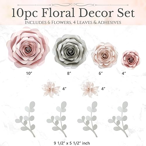 Miniatura 9 de Rainbows & Lilies Decoraciones grandes de flores de papel para pared, boda, fiesta de novia, baby shower, decoración de guardería, habitación de las