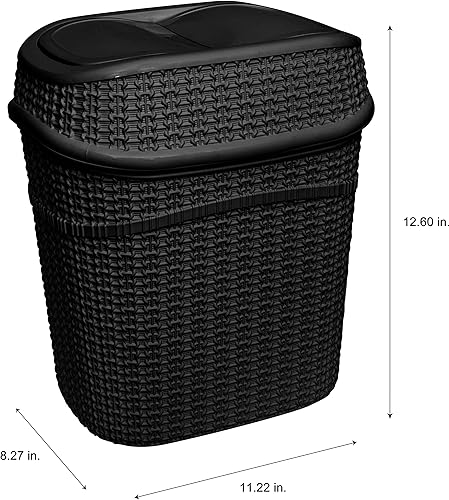 Miniatura 8 de Bath Bliss Sailor Knot - Juego de escobilla de inodoro y basura, color negro mate