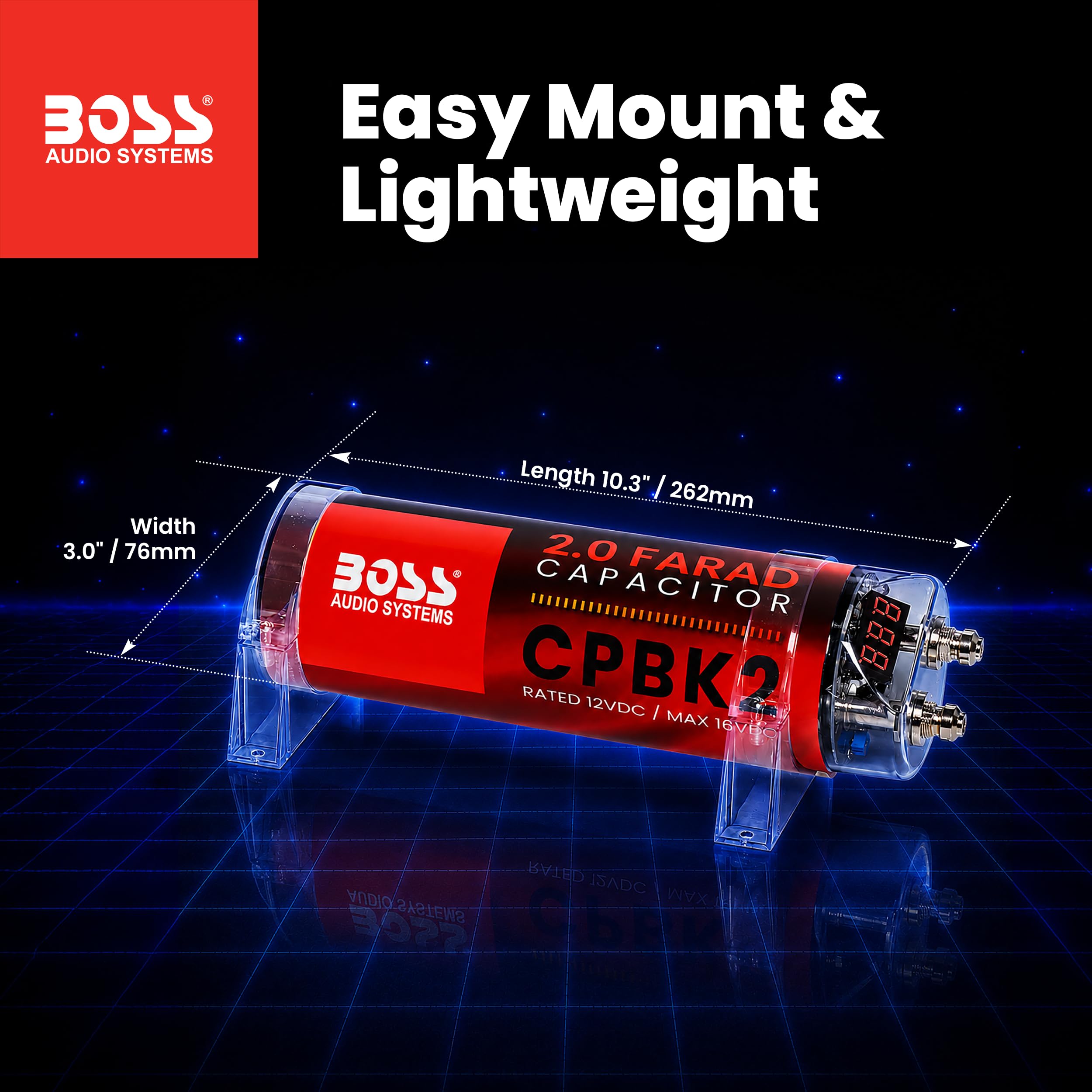 Amazon.com: BOSS Audio Systems CPBK2 Car Capacitor - 2 Farad
