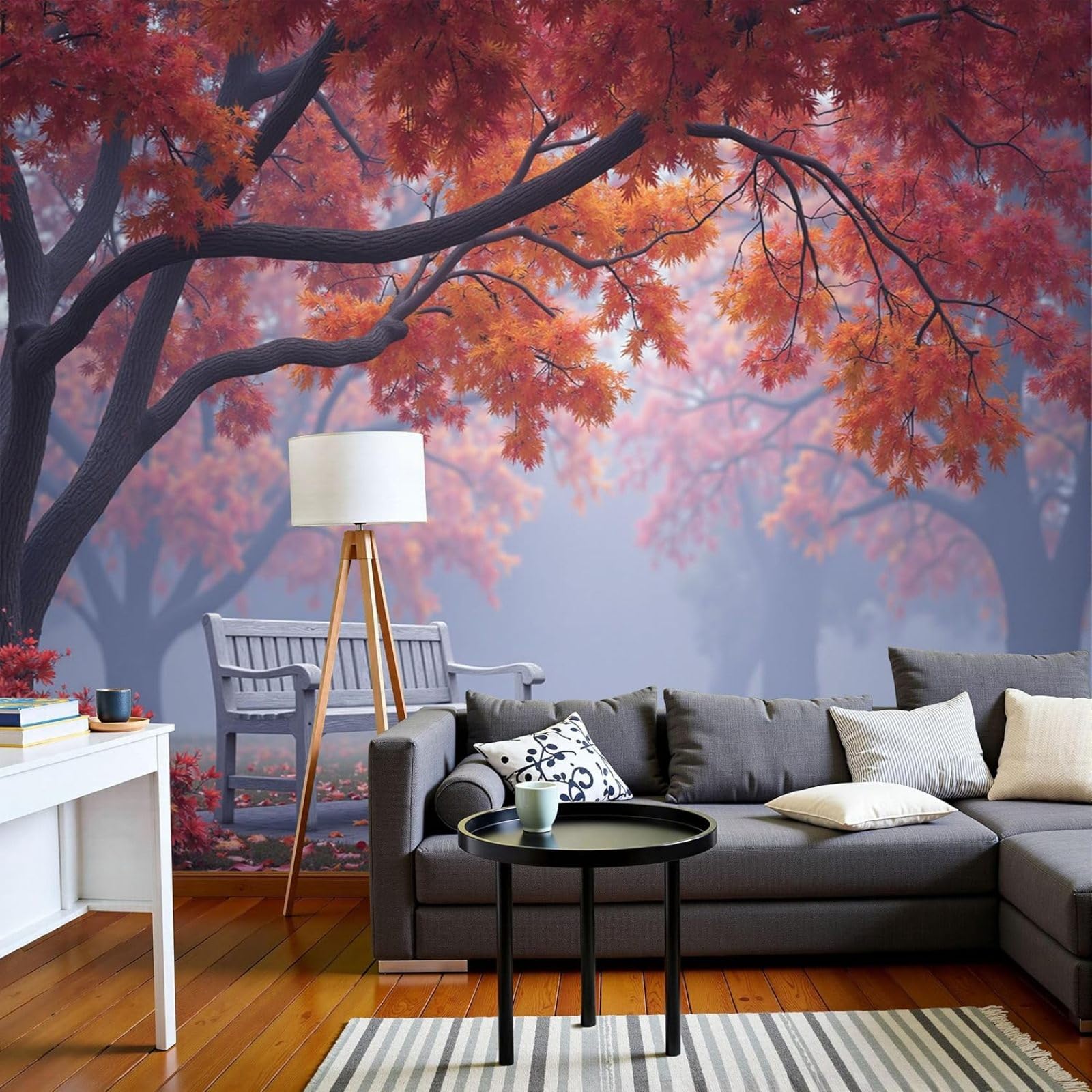 kfjhgbdshhj Photo Wallpaper, Mist Forest Non-Woven, Natural Forest, XXL Modern, Terracotta Decoration, Wall Picture for Living Room, Bedroom,400cmx280cm Stickers - Frameless Painting - Poster