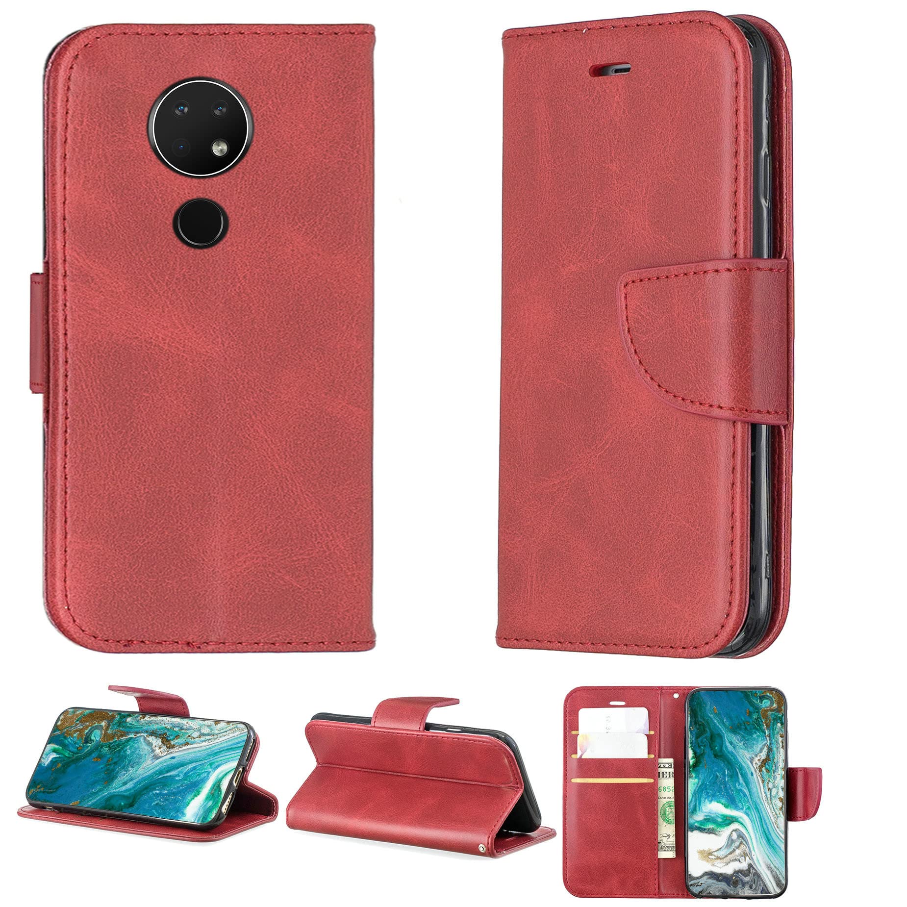 Cover per Nokia 6.2 Custodia Compatibile con Nokia 6.2 Custodia per Telefono Custodia a Portafoglio Magnetica in Pelle PU Kickstand CPT58