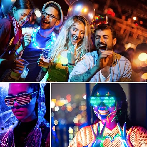 Miniatura 7 de Ourbest Luces de panel EL, electroluminiscente cortable, luz de neón, luces suaves de bricolaje, 3 modos de parpadeo continuolentoestroboscópico