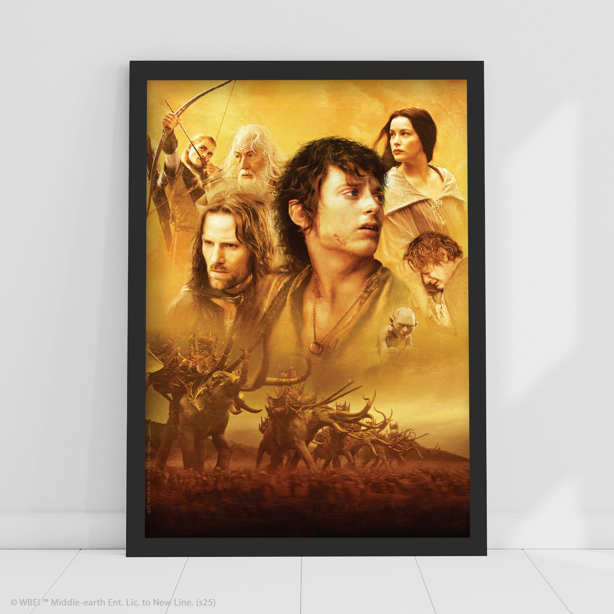 Themed Multicolour The Lord Of The Rings Print - Frodo And Elephant Army Poster Wall Art (21Cm X 29.7Cm - A4)