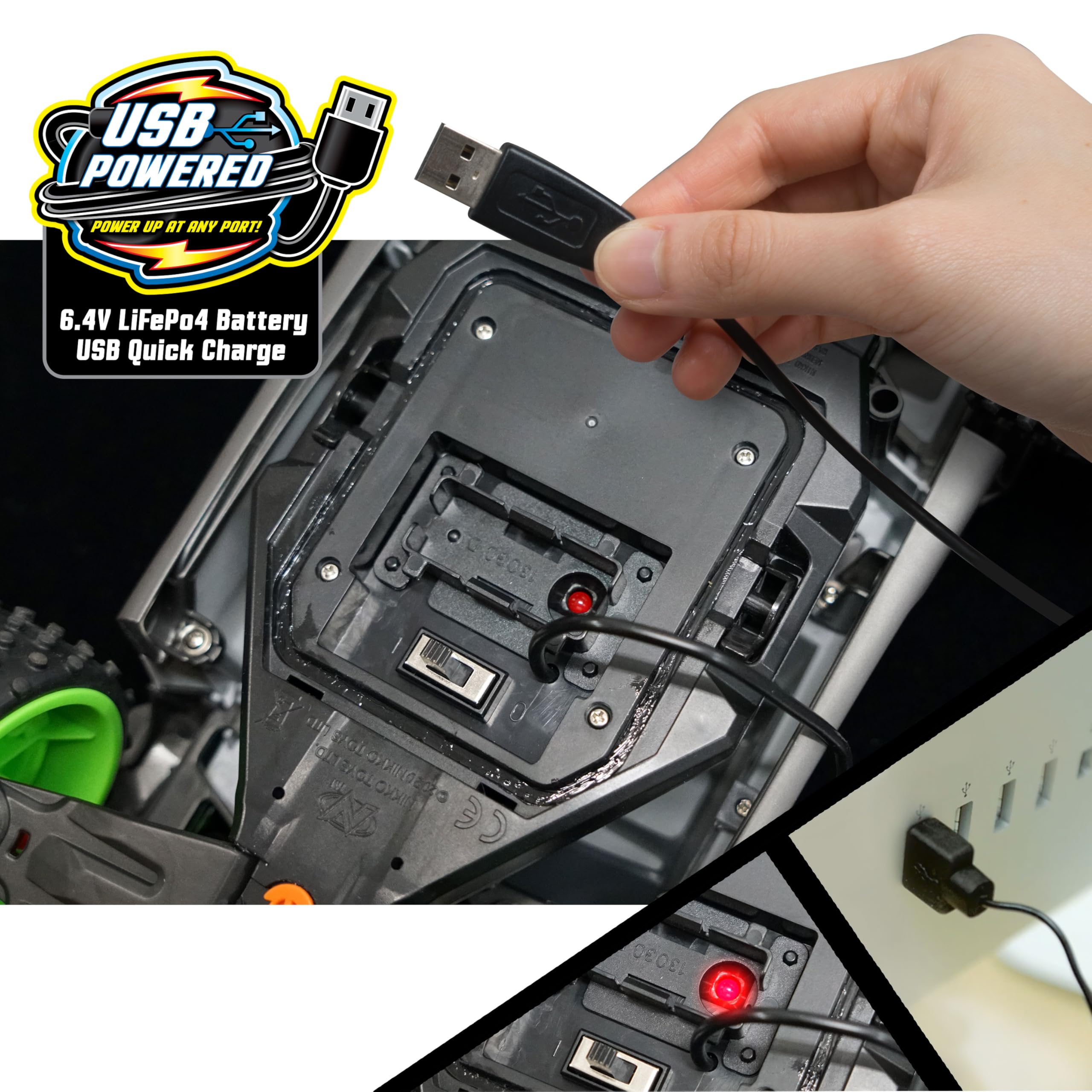 Nikko 10061 Pro Trucks, zdalnie sterowany samochód RC, pojazd offroad do 14 km/h, wytrzymały samochód wyścigowy z pełnym zawieszeniem i szybkim ładowaniem USB, dla dzieci od 6 lat i dorosłych, ok. 33