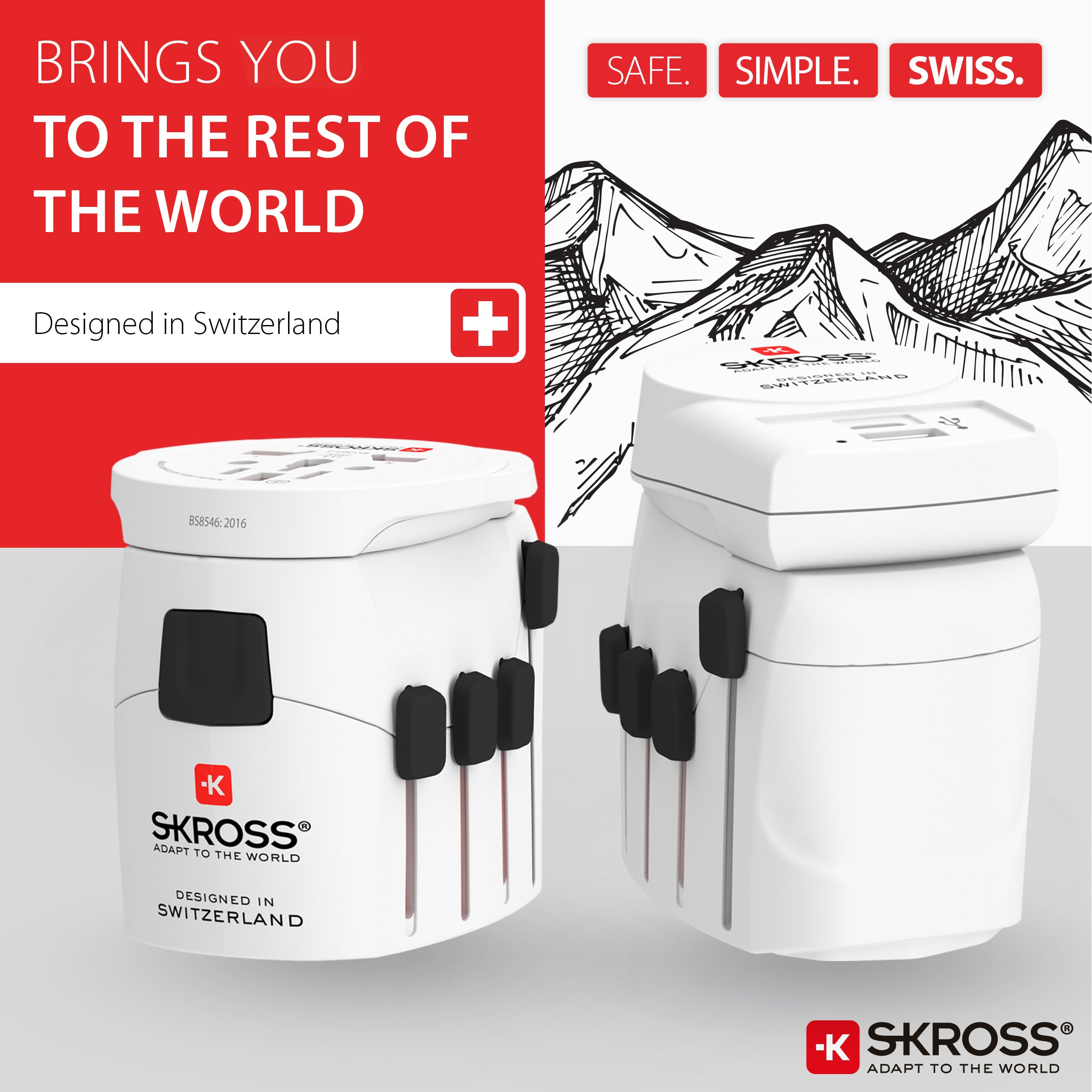 SKROSS Pro+ - Adattatore da viaggio USB AC30PD