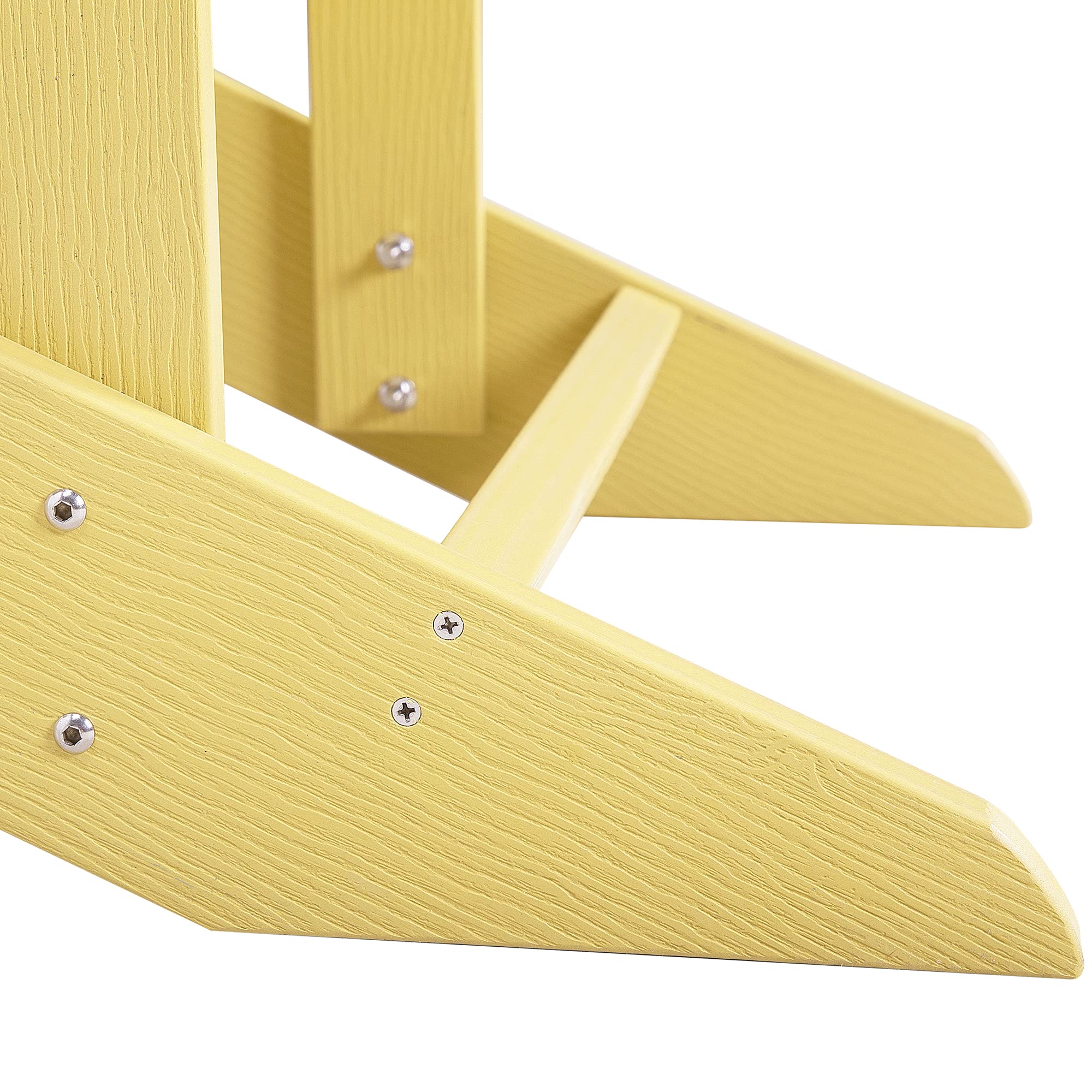 Beliani Silla de jardín Amarilla de Madera sintética con reposapiés Resistente a la Intemperie Estilo Moderno Adirondack
