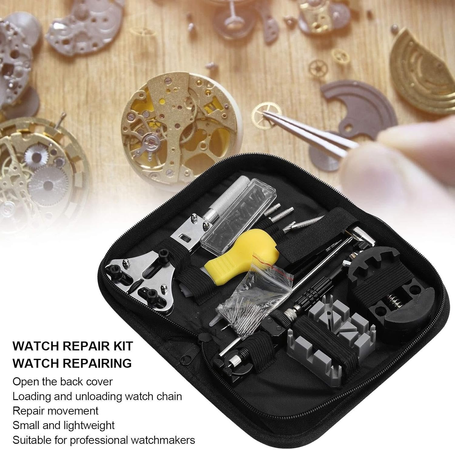 Watch Band Link Tool Kit, Back Case Remover, Battery Changing, Watch Repair Set, Professional Watch Repair Tool Kit