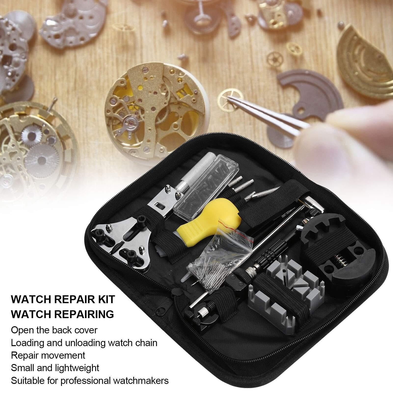 Kit de reparación de Relojes, Kit de Herramientas para eslabones de Correa de Reloj, Extractor de Caja Trasera, Cambio de batería, Juego de reparación de Relojes, Kit de Herramientas de reparación de