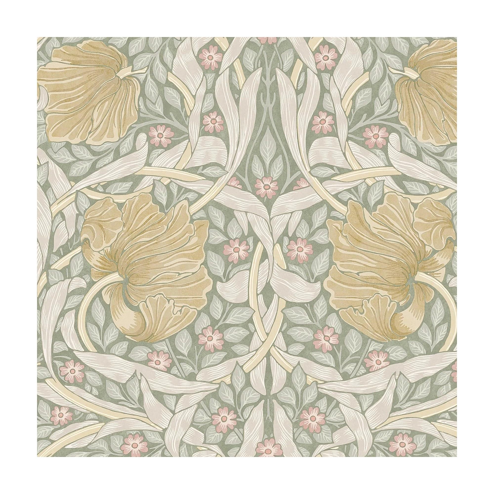 William Morris at Home Pimpernel Spring Breeze Wallpaper | Paste the Wall | Green Floral | Eco-Friendly