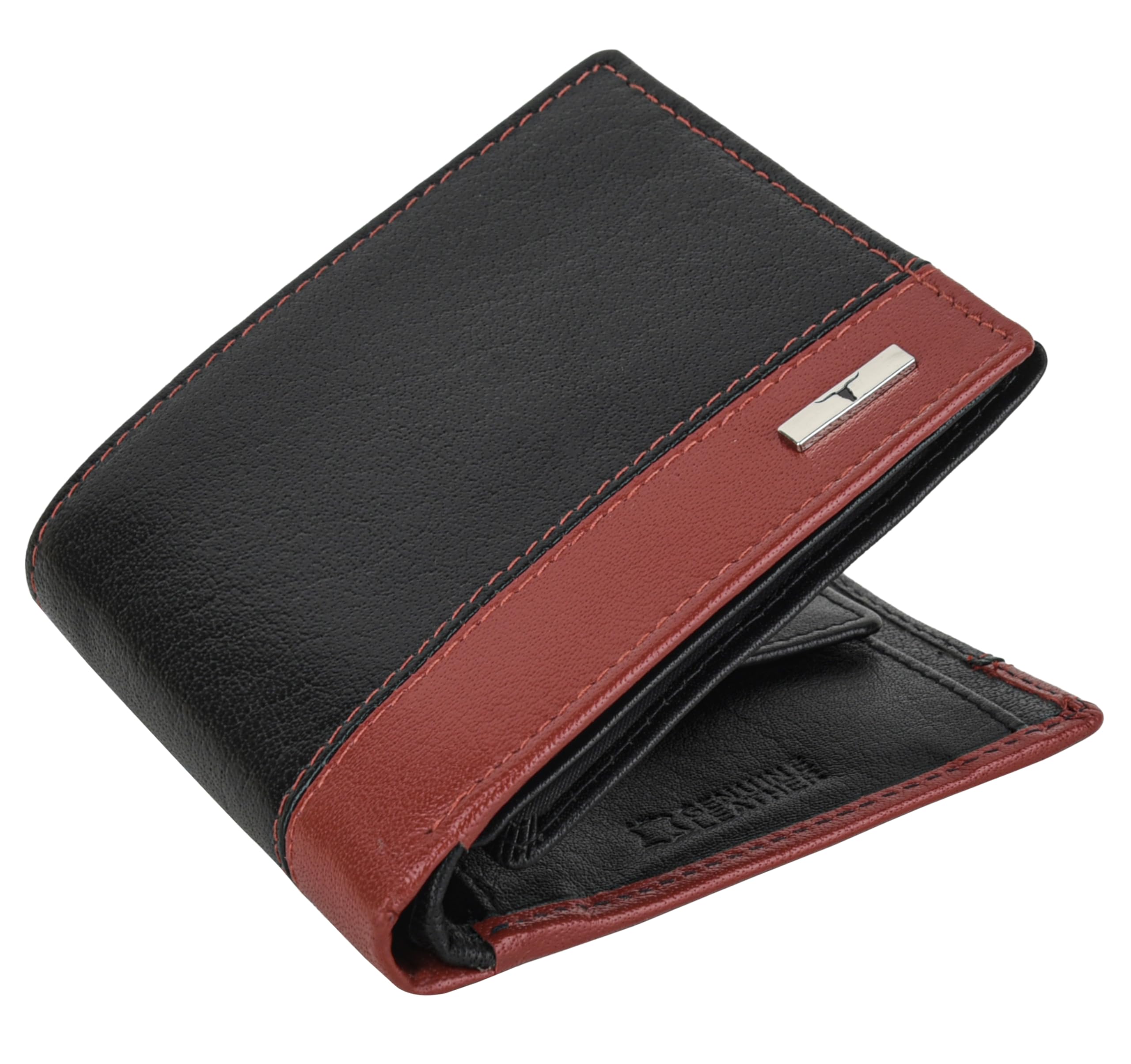 Buy URBAN FOREST Seattle Black/Red Leather Wallet for Men at Amazon.in 