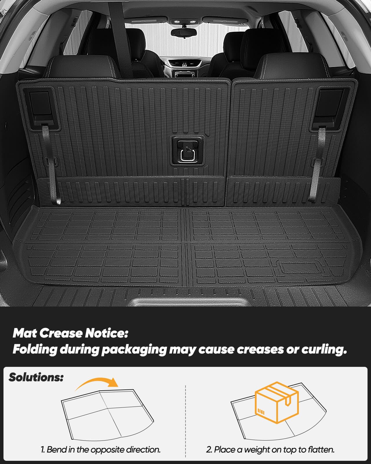 All Weather Floor Mats Cargo Liner Custom Fit for Chevy Traverse 2009-2017 Only Fits Captains Chairs Front 2nd — view 7
