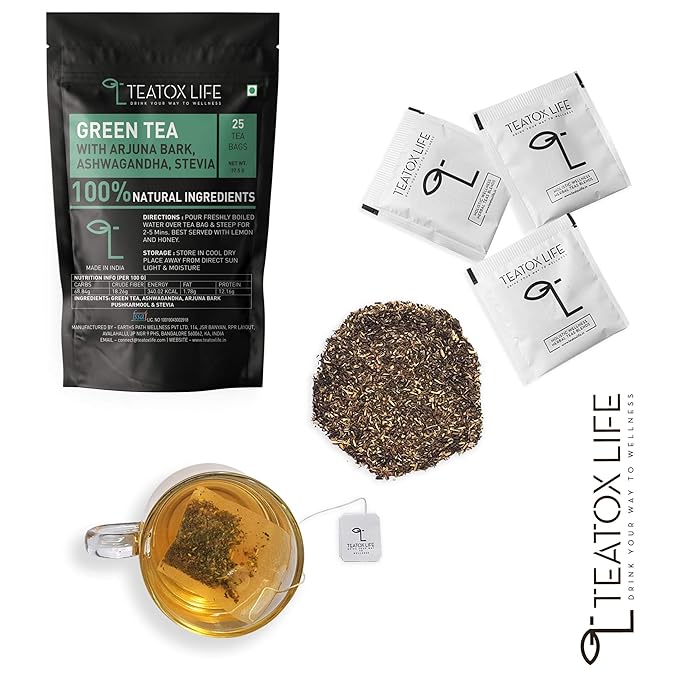 Buy Arjuna Tea with Vitamin C & Zinc Rich Green Tea with Ashwagandha