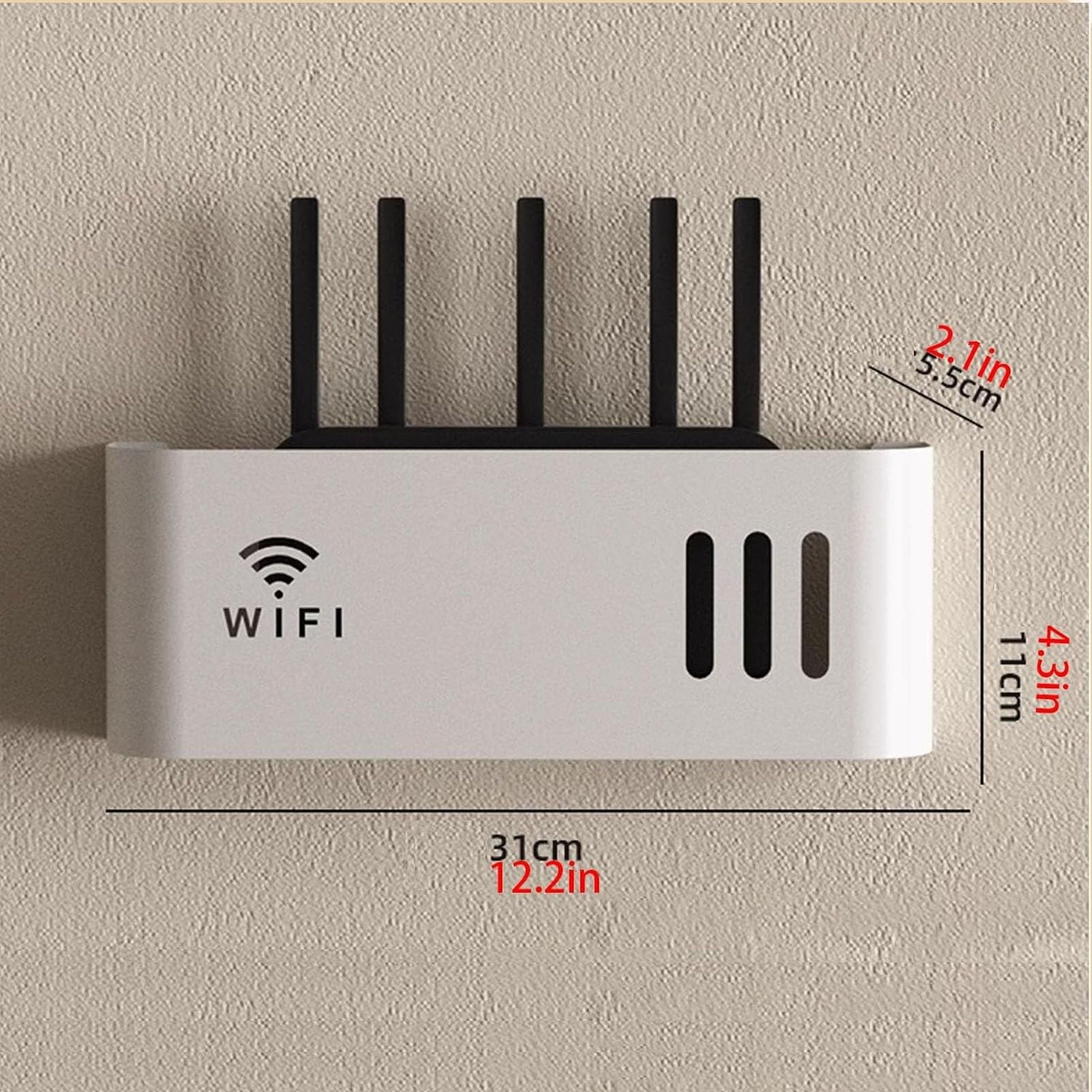 Support mural Sto Box FreestandiRouter pour modem nizer à domicile et bureau avec armoire de routeur sans fil Cabment (blanc)