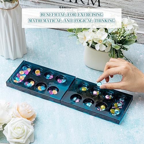 Miniatura 6 de Zhehao Mancala Juego de moldes de resina de silicona epoxi con 2 moldes de piedras de Mancala, 4 piezas de metal Mancala, accesorios de mancala,