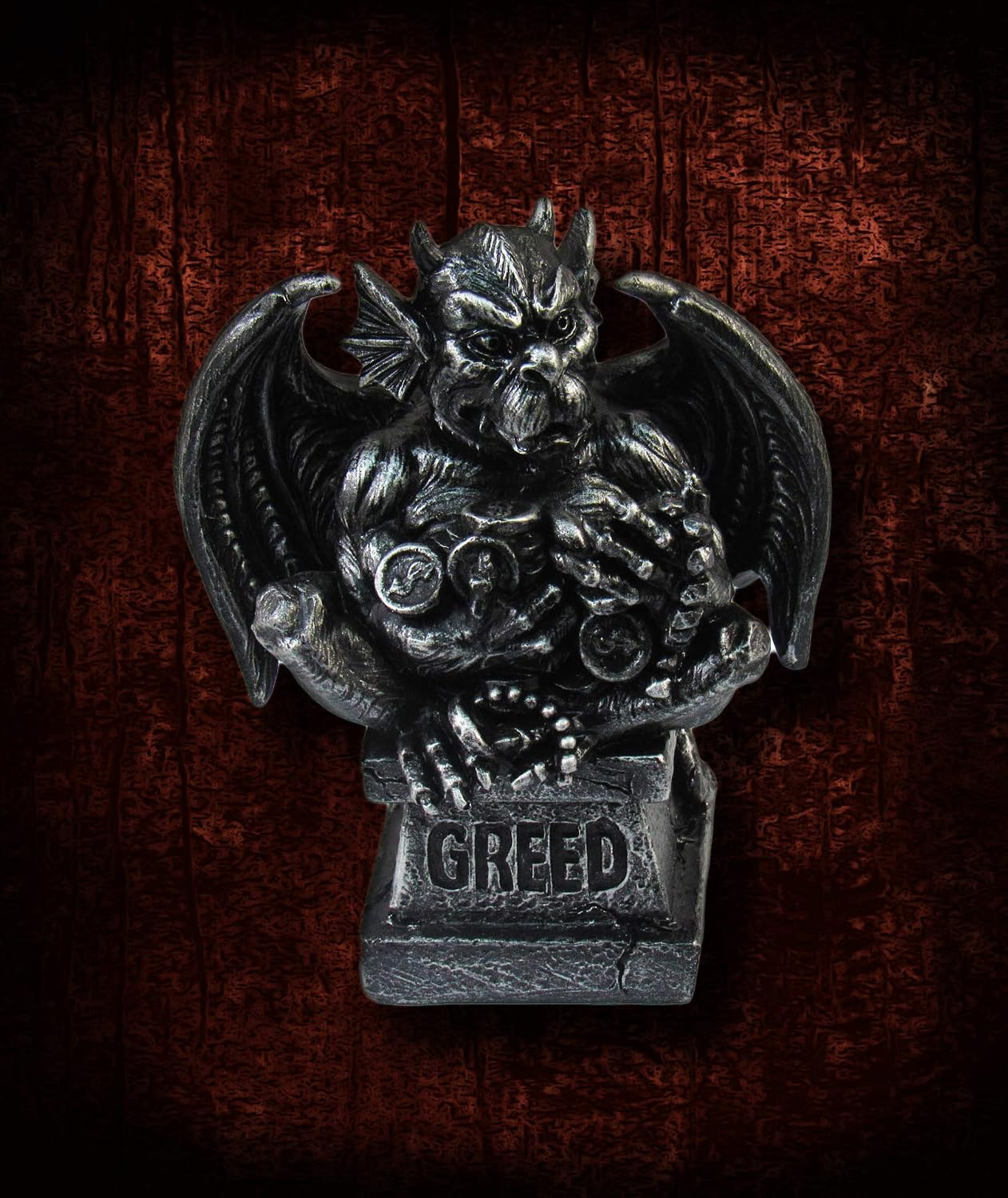 DWK 4" The Deadly Seven Mini Gargoyle Figurines Gothic Sins Miniature Statue Home Decor Set