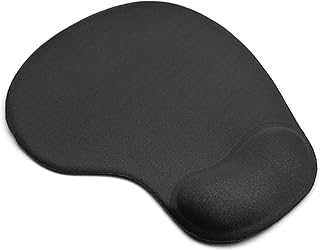 Mouse Pad, DETUOSI Mouse Wrist Rest Pad, Mouse Mat, [Gel Wrist Support] Ergonomic Design Non-Slip Free Cleaning Mouse Pad Wrist Rest Support for Computer/Laptop/Study at Office, Home, School #Black