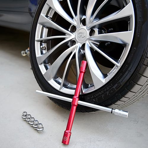 Miniatura 7 de GTE HERRAMIENTAS - Juego de llaves de llanta compactas universales de 26 pulgadas, removedor de hierro y tuercas de llanta superfuerte, 2 veces más