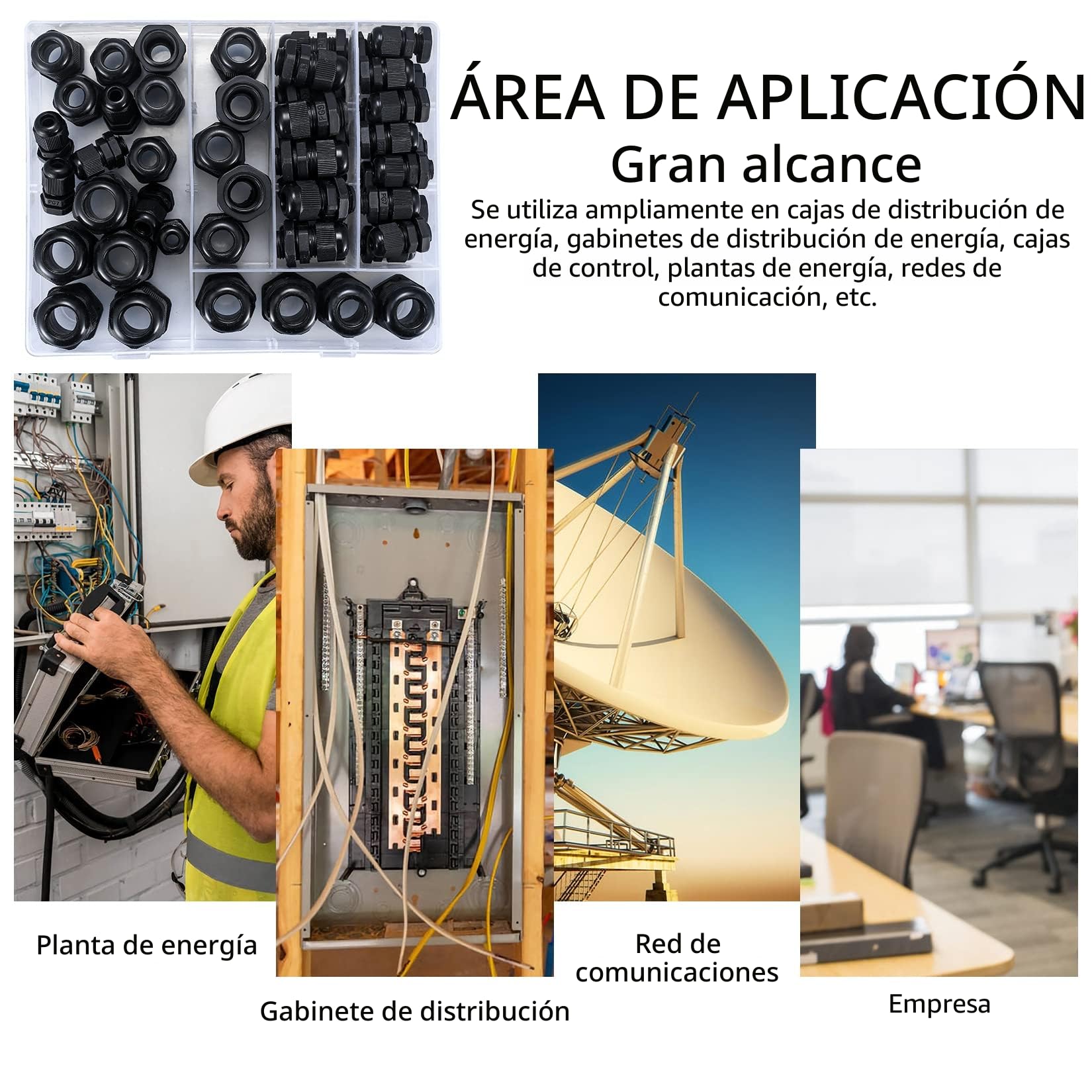 50 Piezas Impermeable IP68 Conectores de Cable, Prensaestopas Ajustable, Glándulas de Cable con Ajustables Juntas, Cable Gland Conectores - PG7/9/11/13.5/16/19(negro)