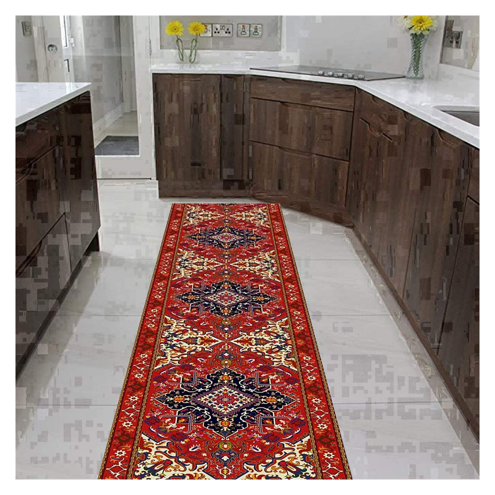 Tapis de hall en velours premium avec finitions de bordure haut de gamme