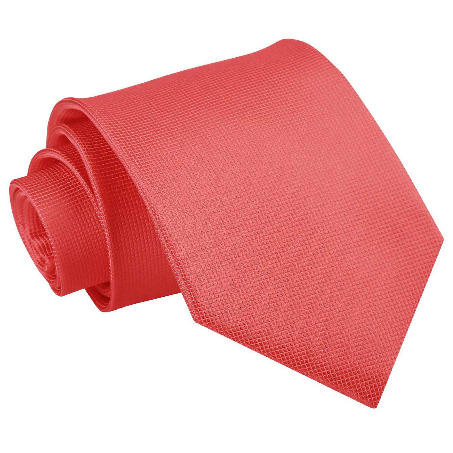 Dqt Men's Coral Solid Check Classic 9Cm Tie – Wedding & Formal Necktie –