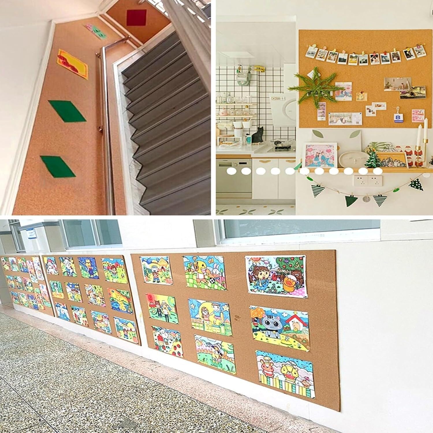 LNNW Rollo de tablero de corcho autoadhesivo, tablero de mensajes adecuado, manualidades DIY for tablón de anuncios, letrero de puerta, decoración de pared de suelo Para la Decoracion de la Oficina de