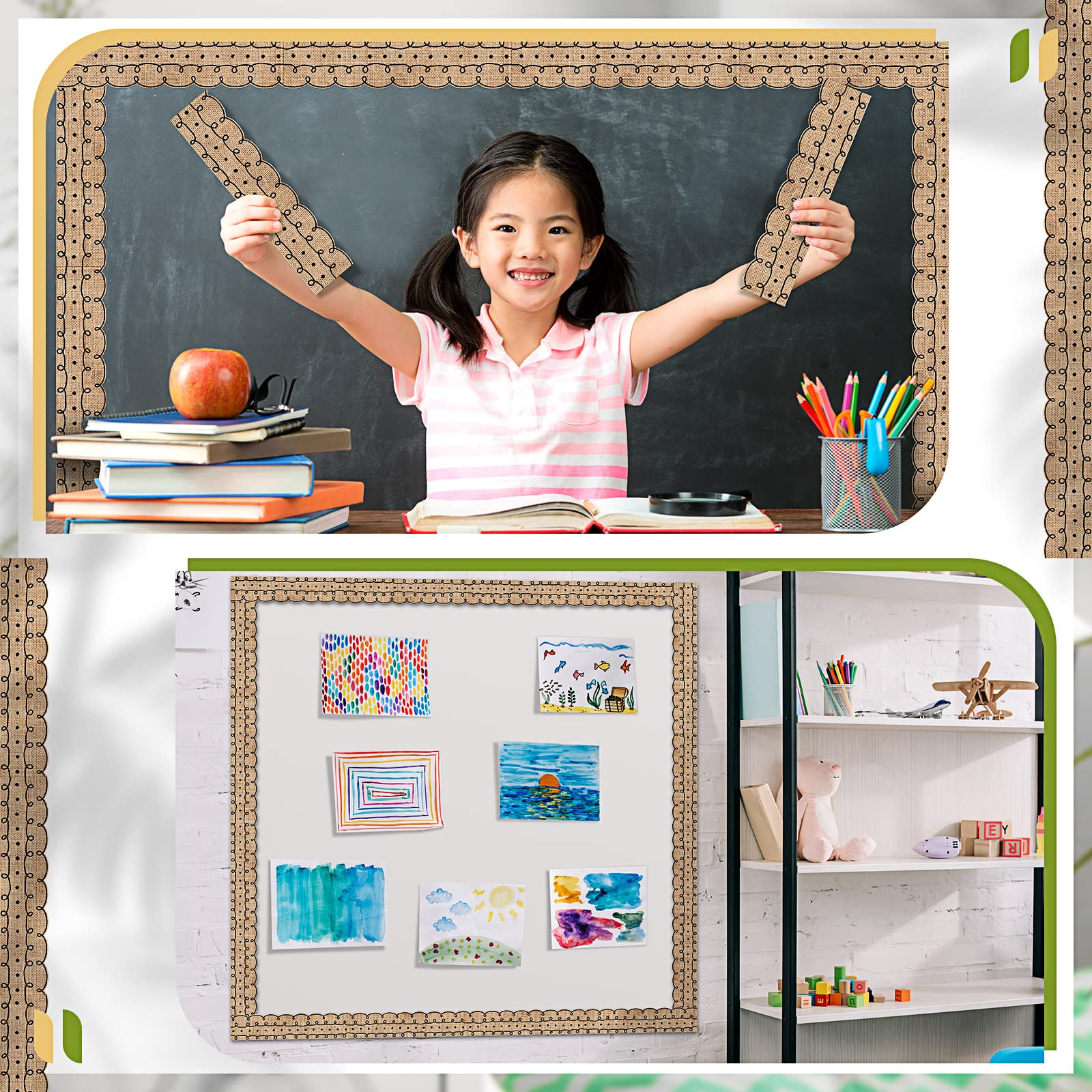 Bordersページ Amazon.com : Leinuosen 50.5 ft Bulletin Board Border 44 Pcs