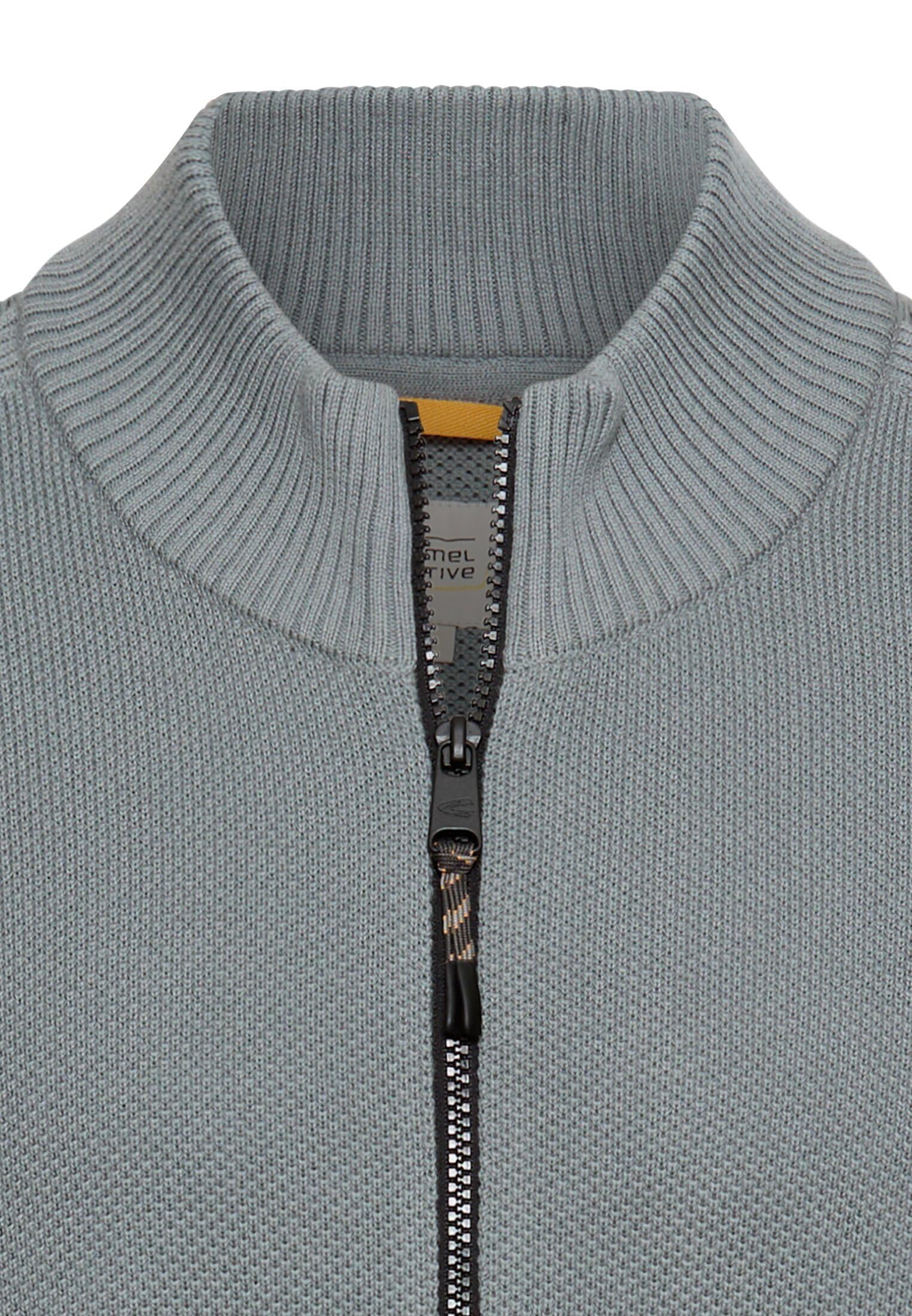 camel active Strickjacke mit Stehkragen